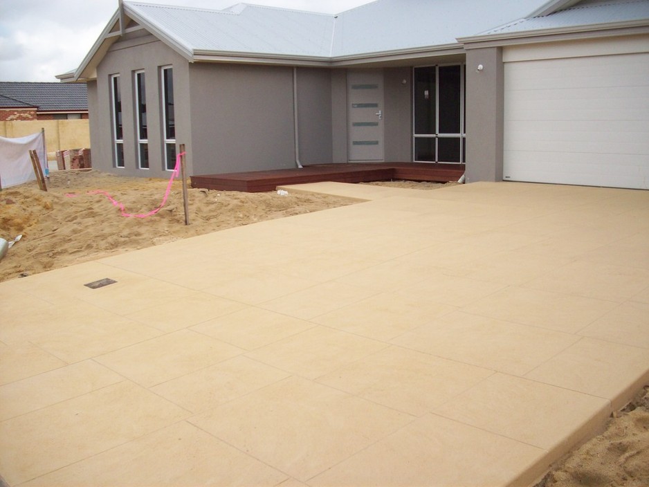 house with paving